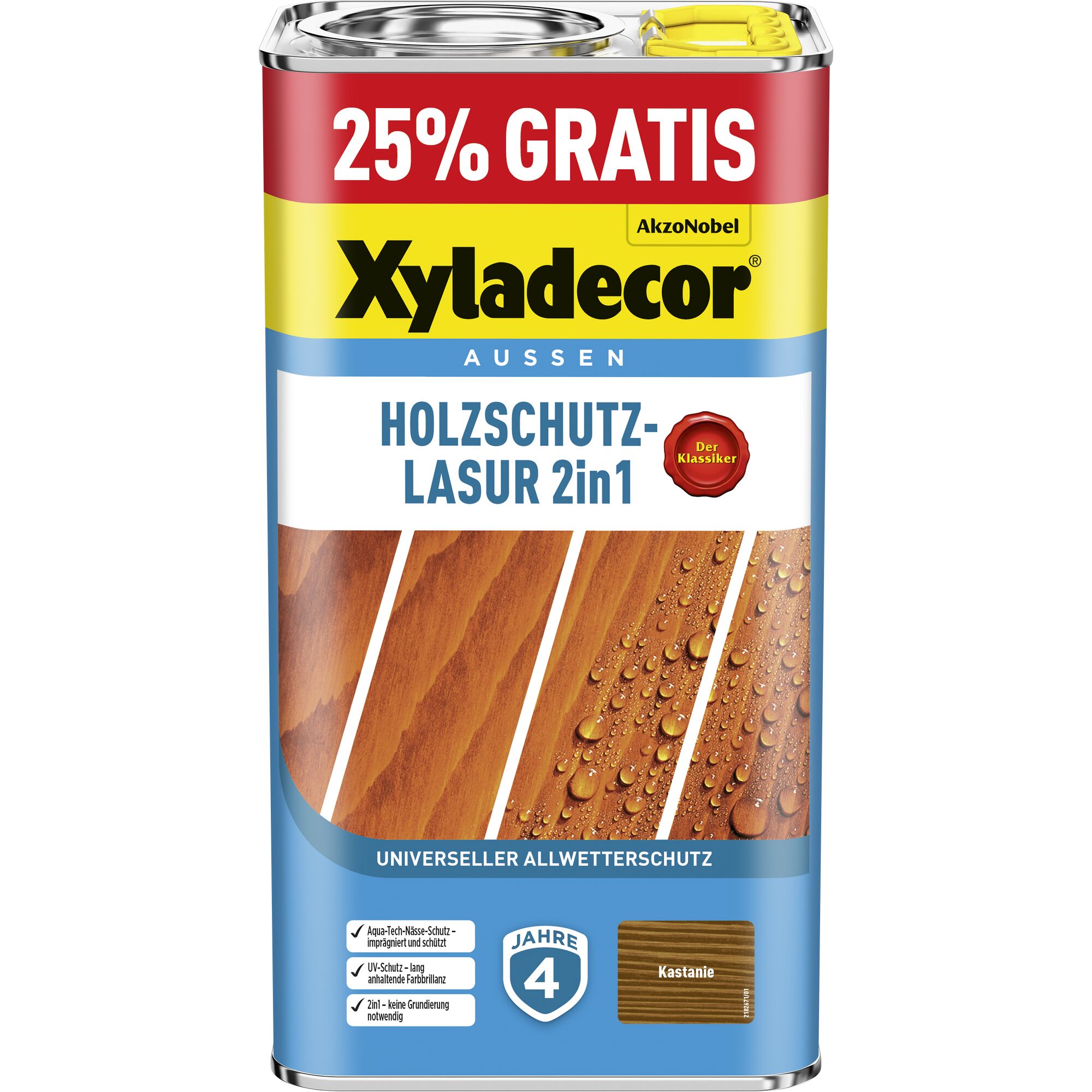 Xyladecor Holzschutz-Lasur 2in1 Kastanie