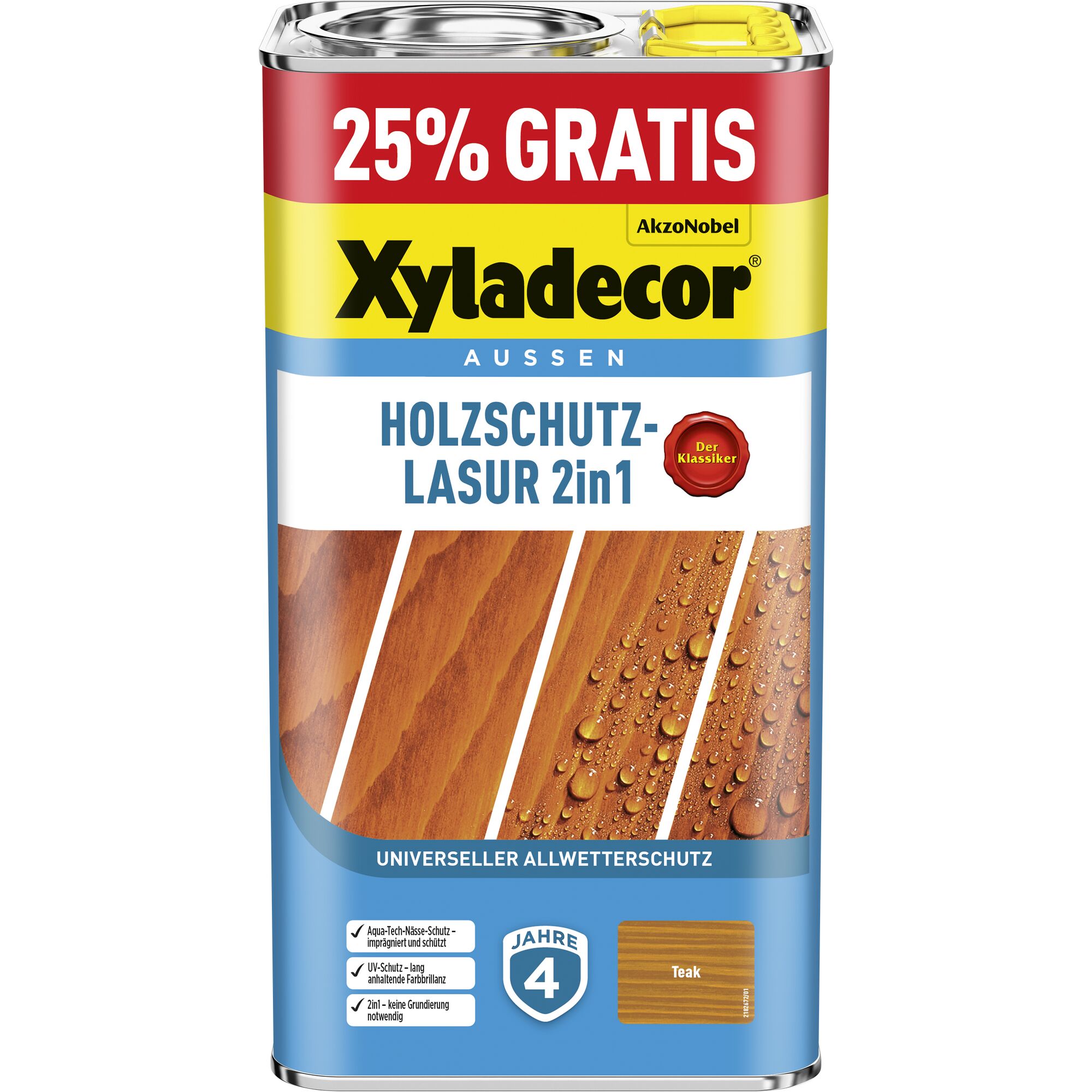 Xyladecor Holzschutz-Lasur 2in1 Teak