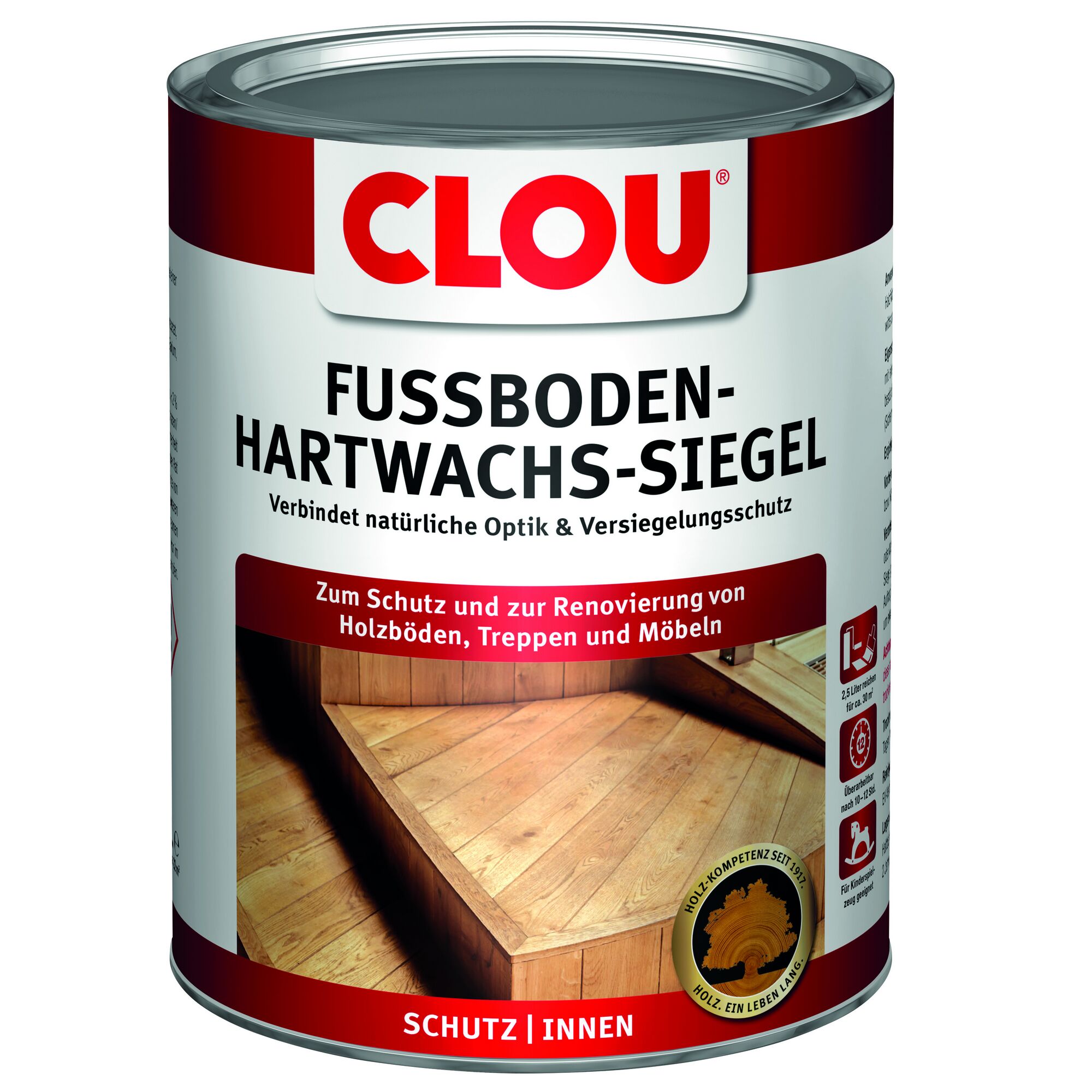 Clou Hartwachs-Siegel für Holzböden