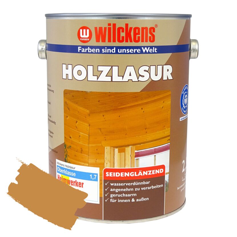 Wilckens Holzlasur, Farbe Hellbraun, seiden glänzend