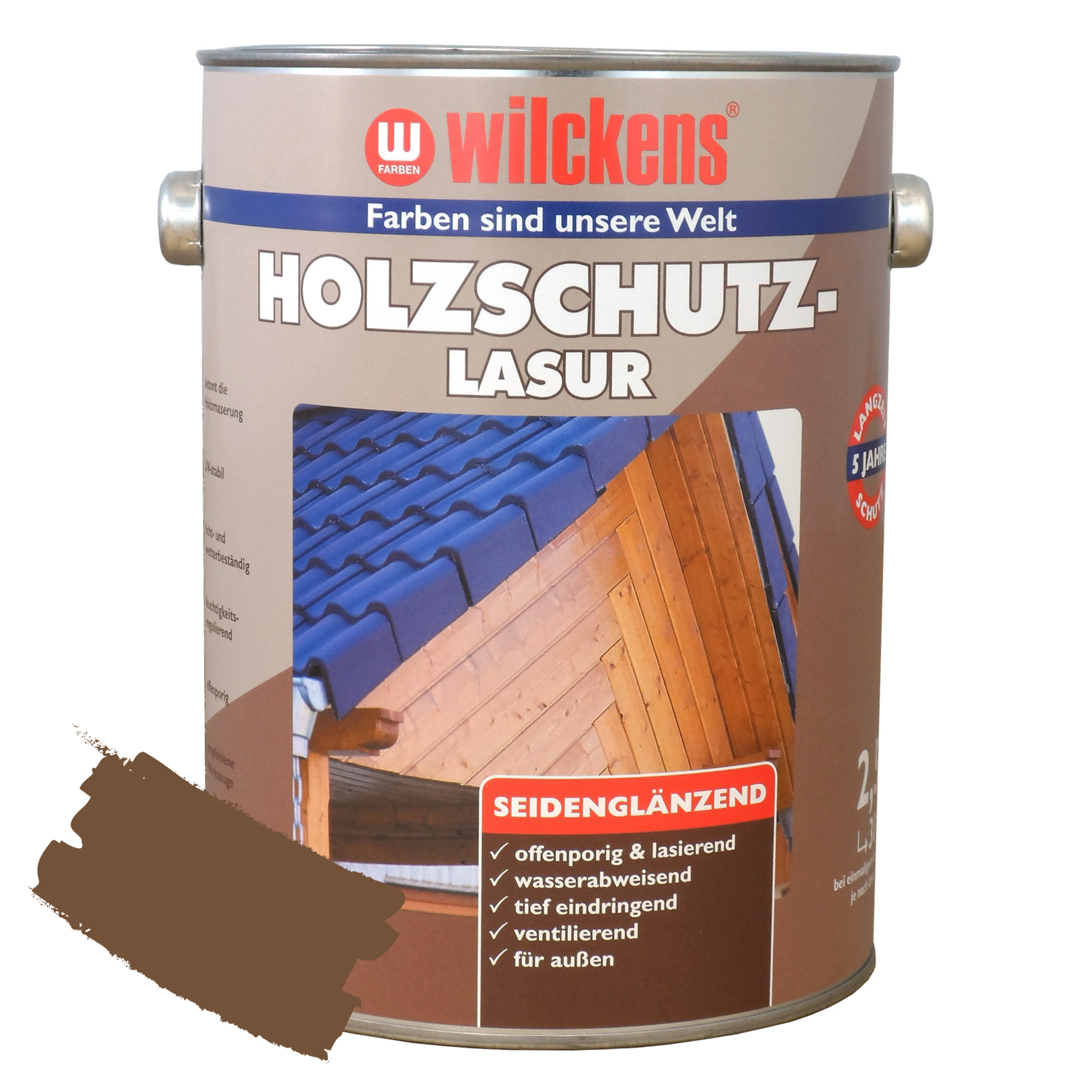 Holzschutzlasur nussbaumfarbend seidenglänzend 2,5 l + product picture