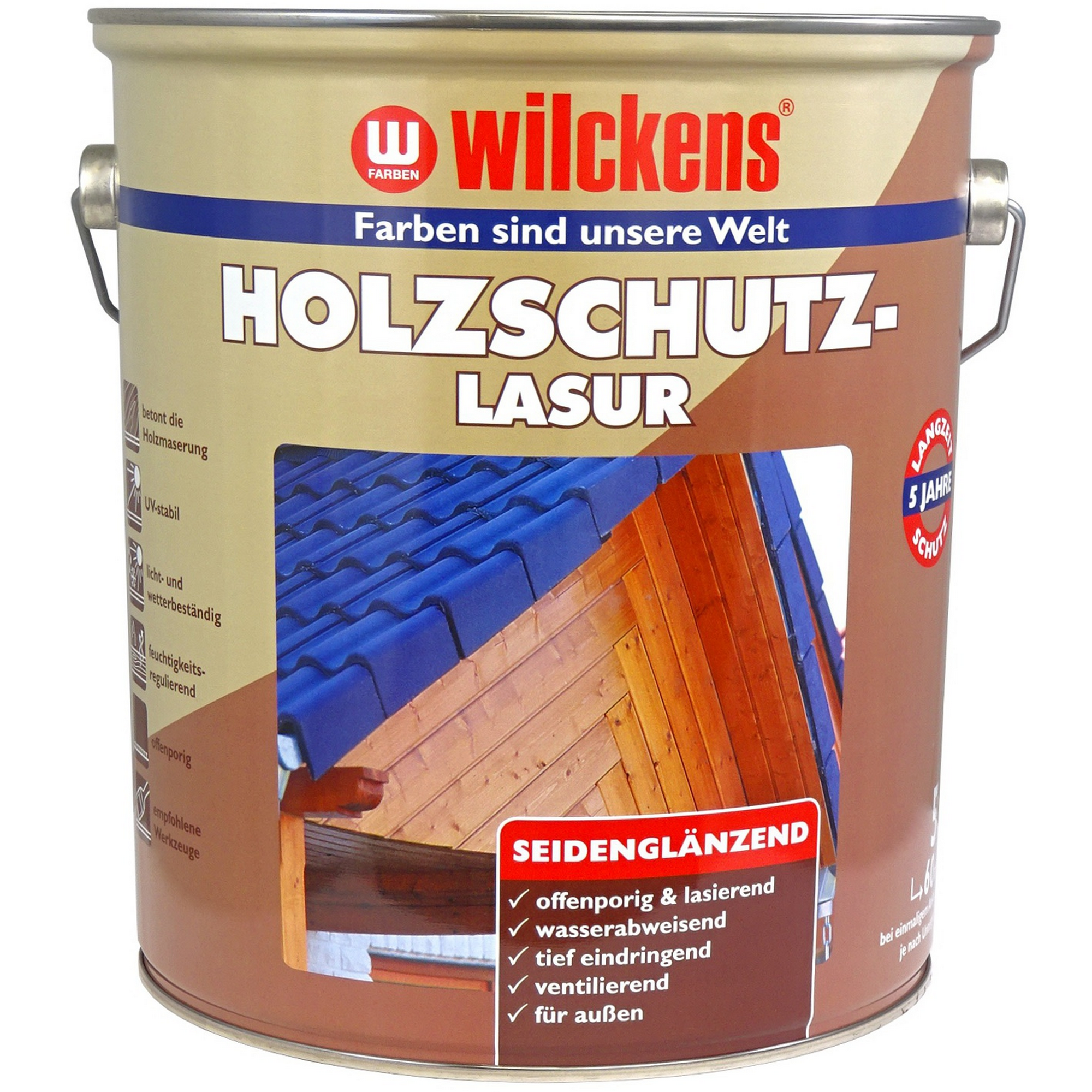 Holzschutzlasur teakfarben 5 l + product picture