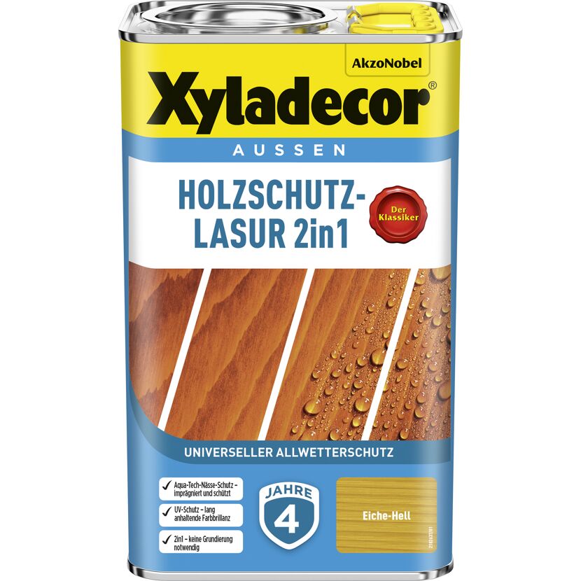 Xyladecor Holzschutz-Lasur 2in1 Eiche-Hell