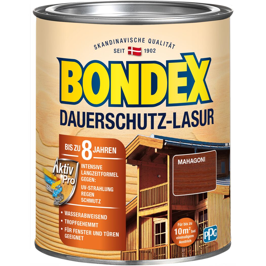 Bondex Dauerschutz-Lasur Mahagoni für Fenster und Türen