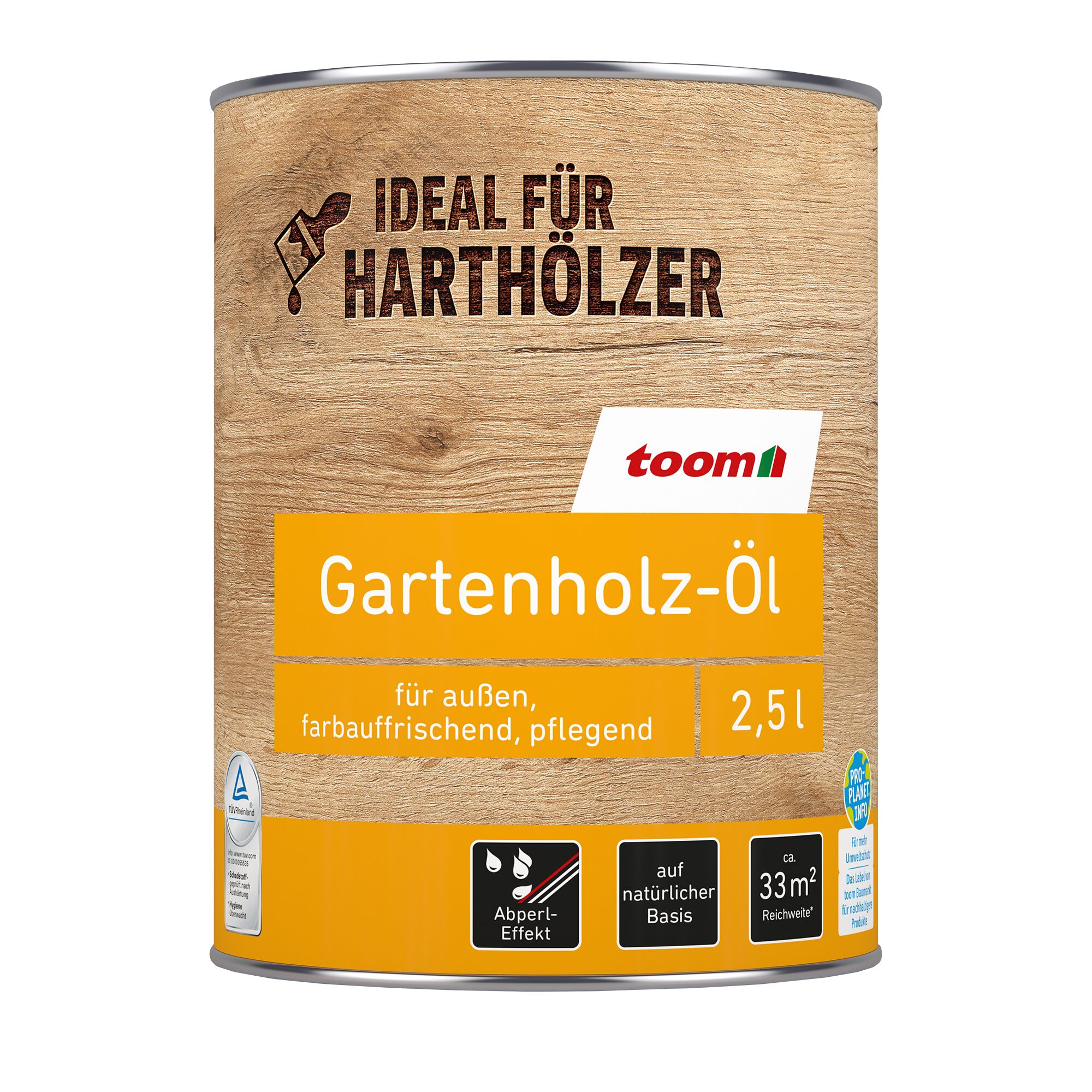 Gartenholz-Öl von toom im Metallbehälter