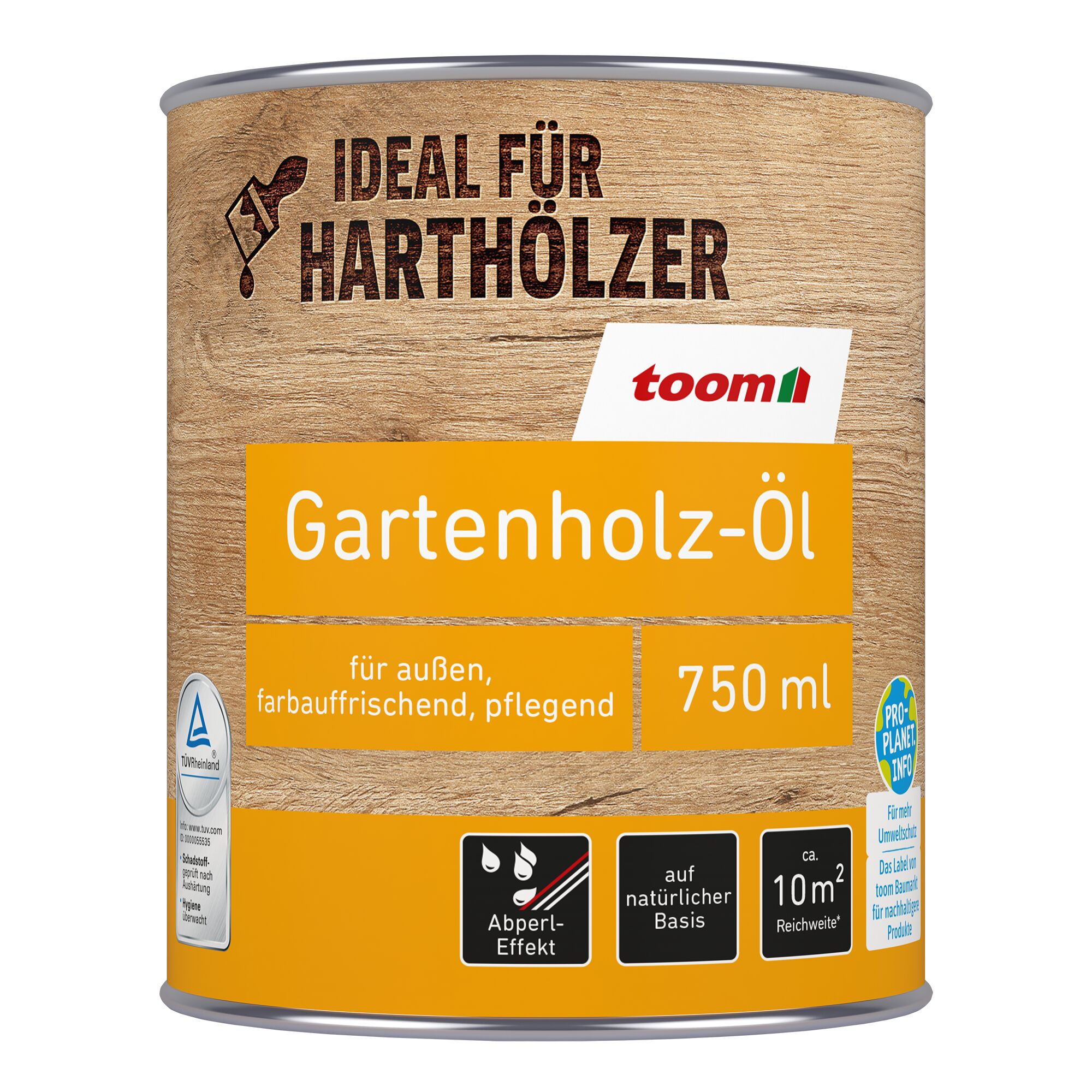 Gartenholz-Öl von toom in einer Dose