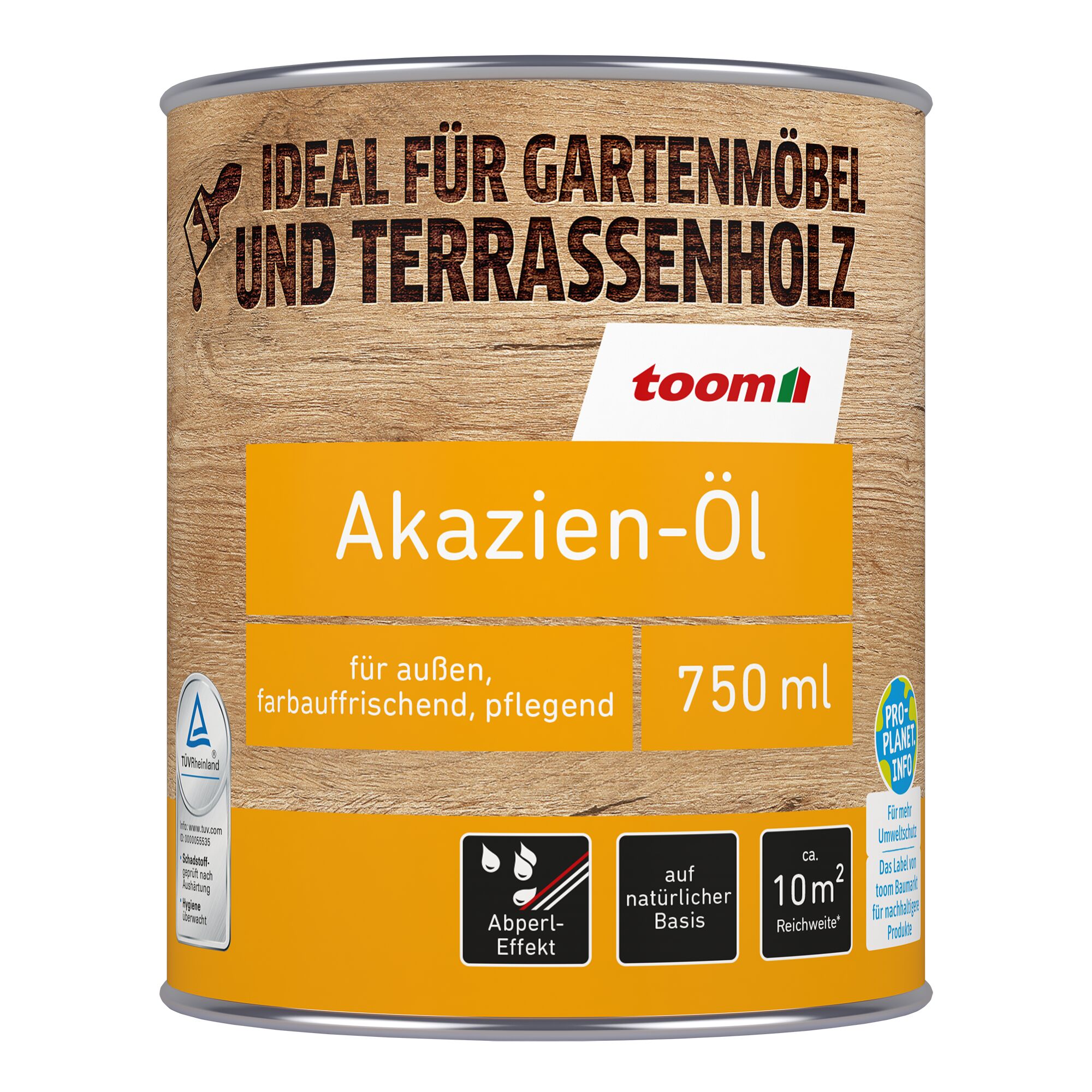 Akazienöl von toom in einer Dose