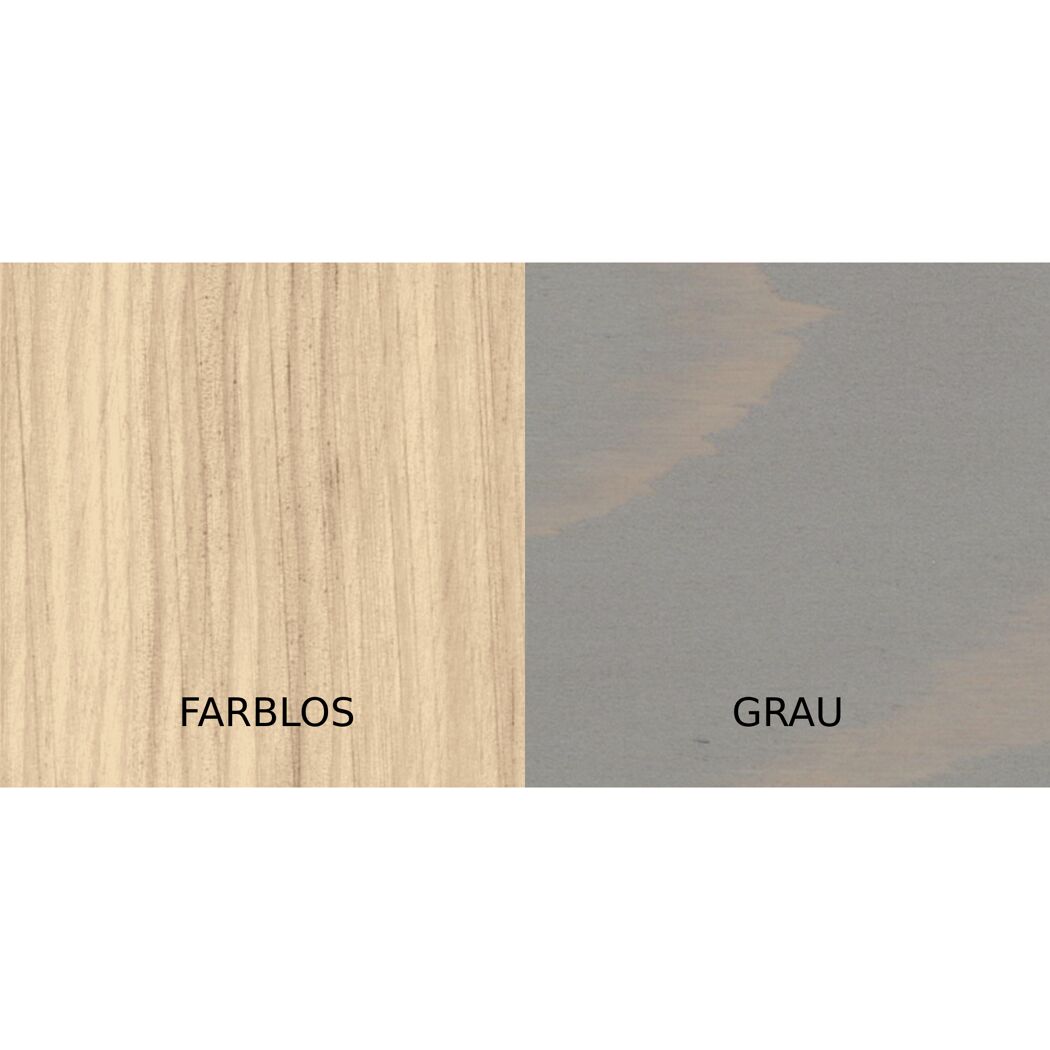 Farbloses und grau lasiertes Holz