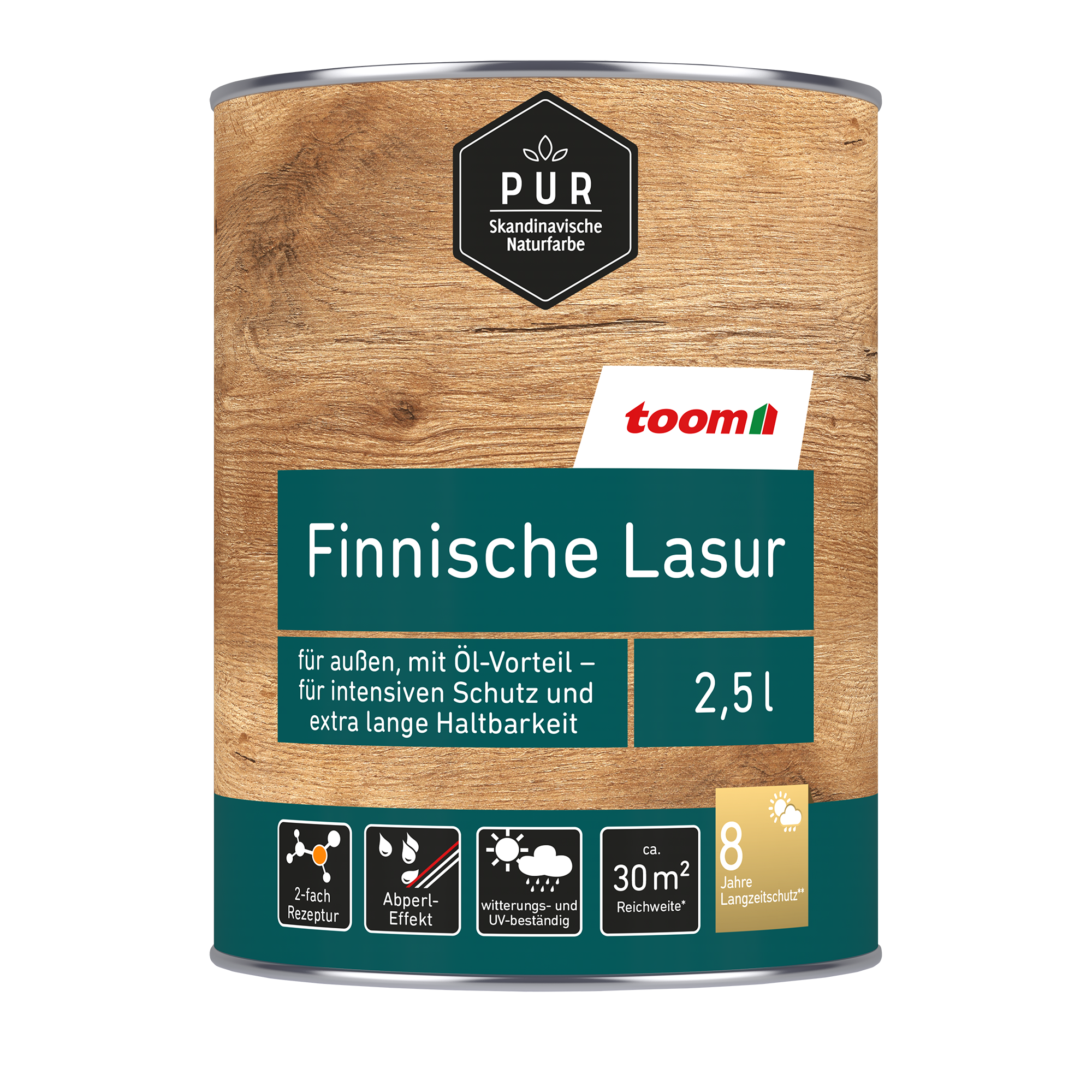 Finnische Lasur 'Natur' beige 2,5 l + product picture