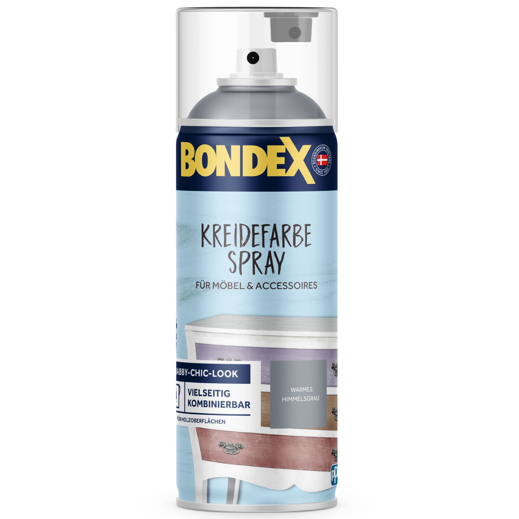 Bondex Kreidefarbe Spray in warmem Himmelsgrau