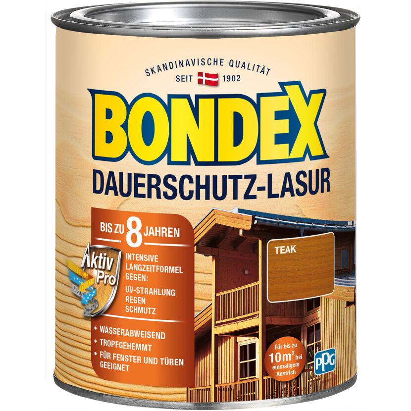 Bondex Dauerschutz-Lasur in Teak für Fenster und Türen