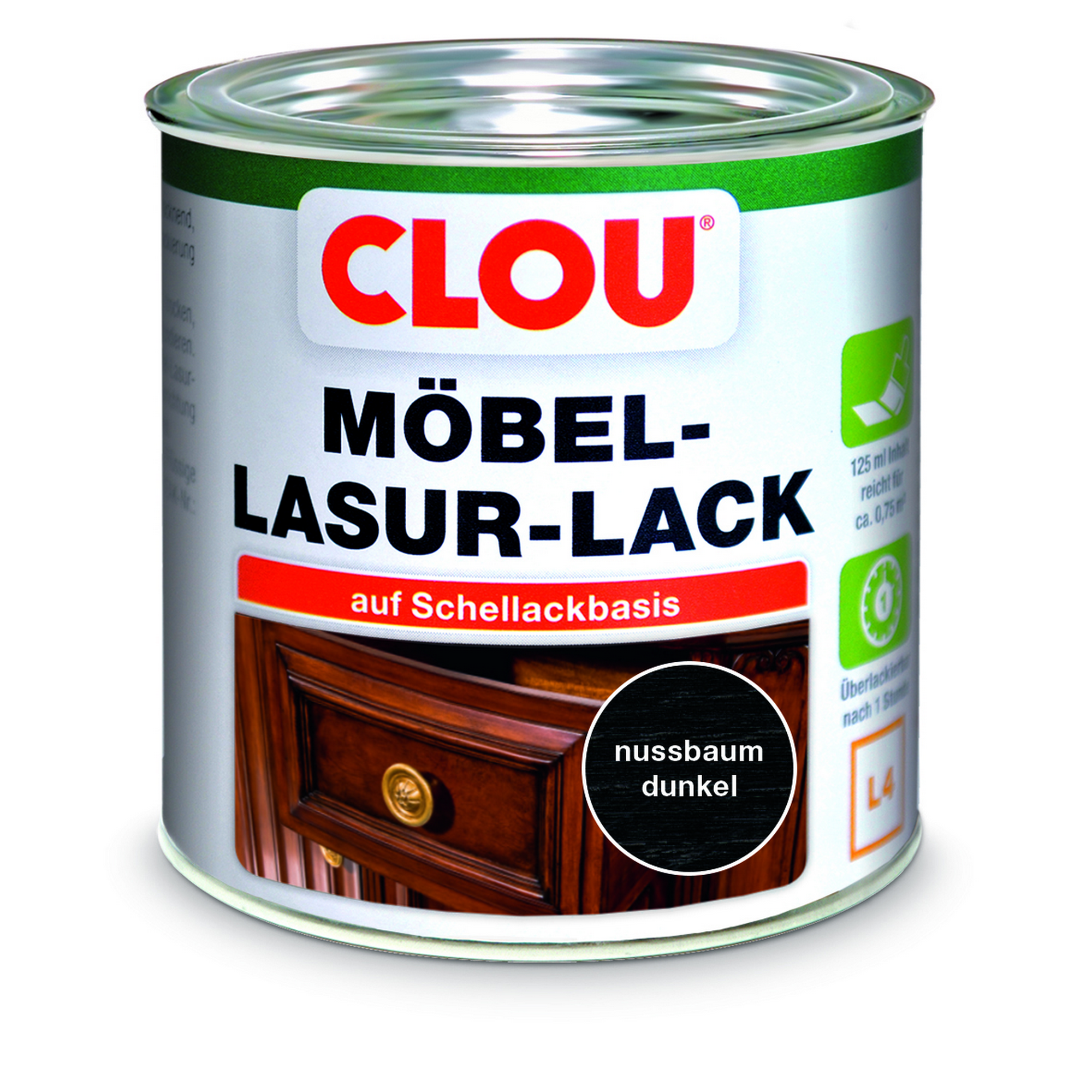 Möbel-Lasurlack nussbaumfarben dunkel 125 ml + product picture