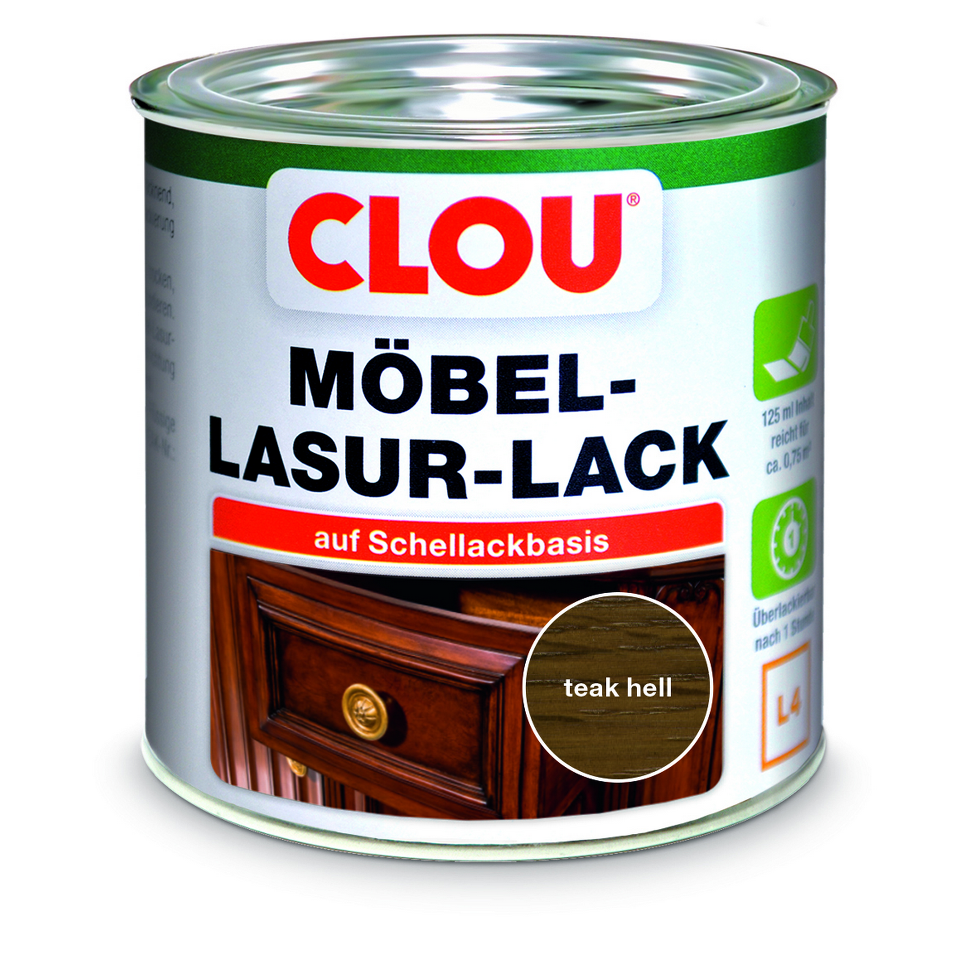 Möbel-Lasurlack teakfarben hell 125 ml + product picture