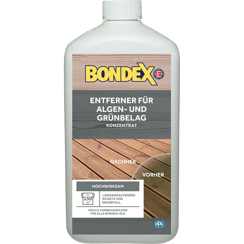 Bondex Algen- und Grünbelagentferner, vorher und nachher