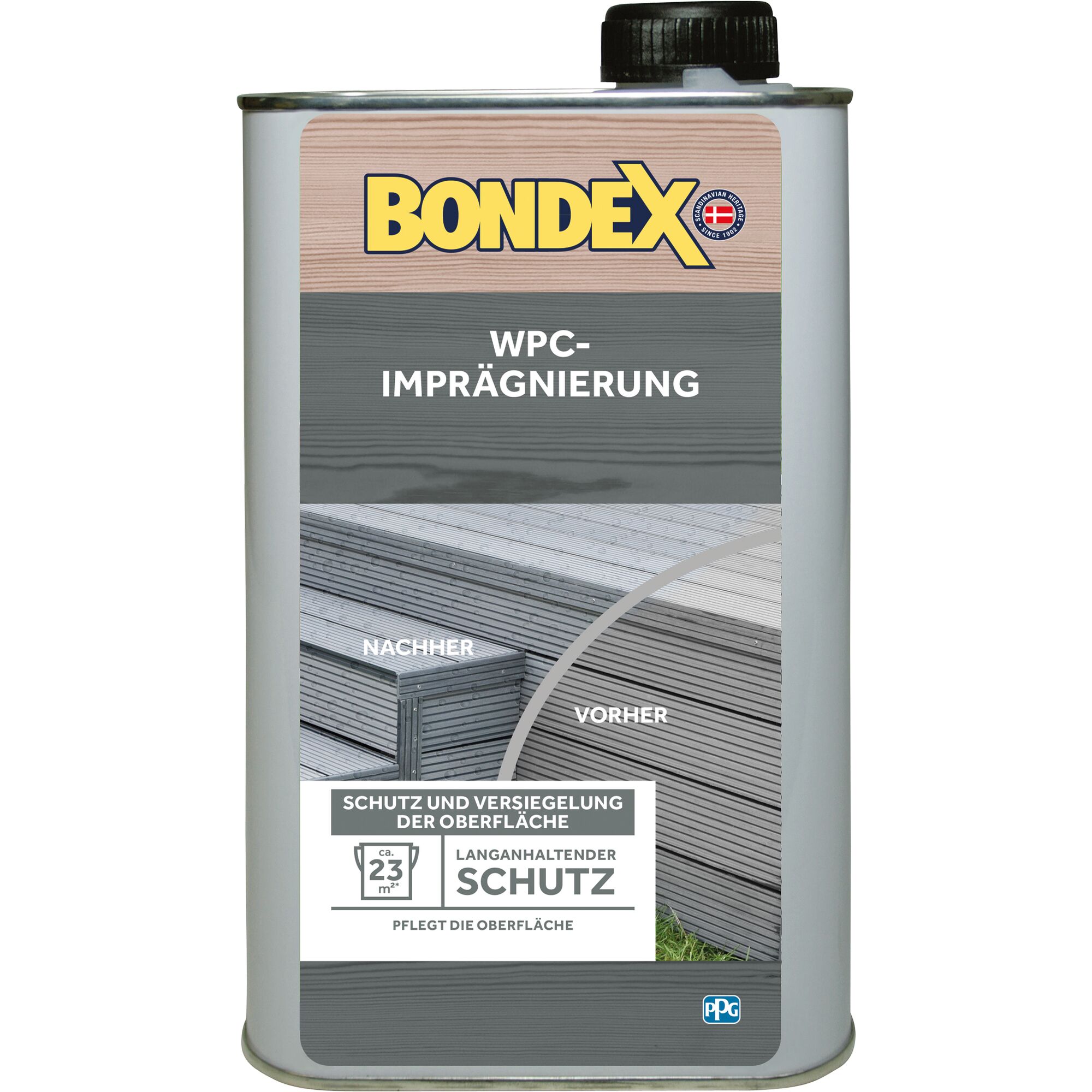 Bondex WPC-Imprägnierung Vorher-Nachher-Vergleich