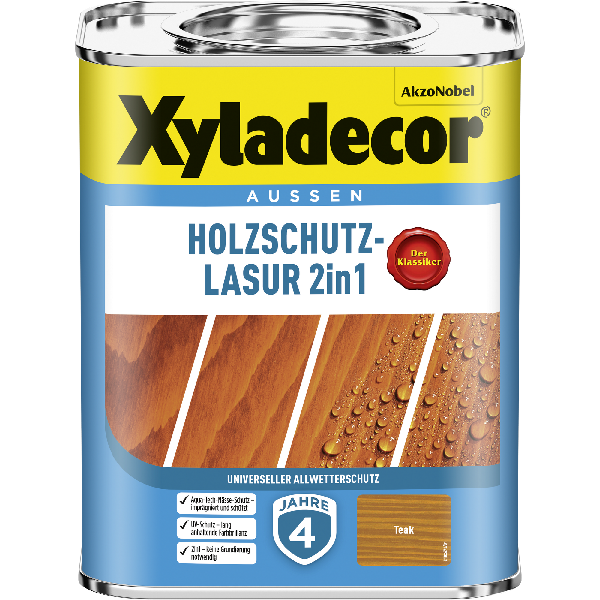 2in1 Holzschutzlasur teakfarben 750 ml + product picture