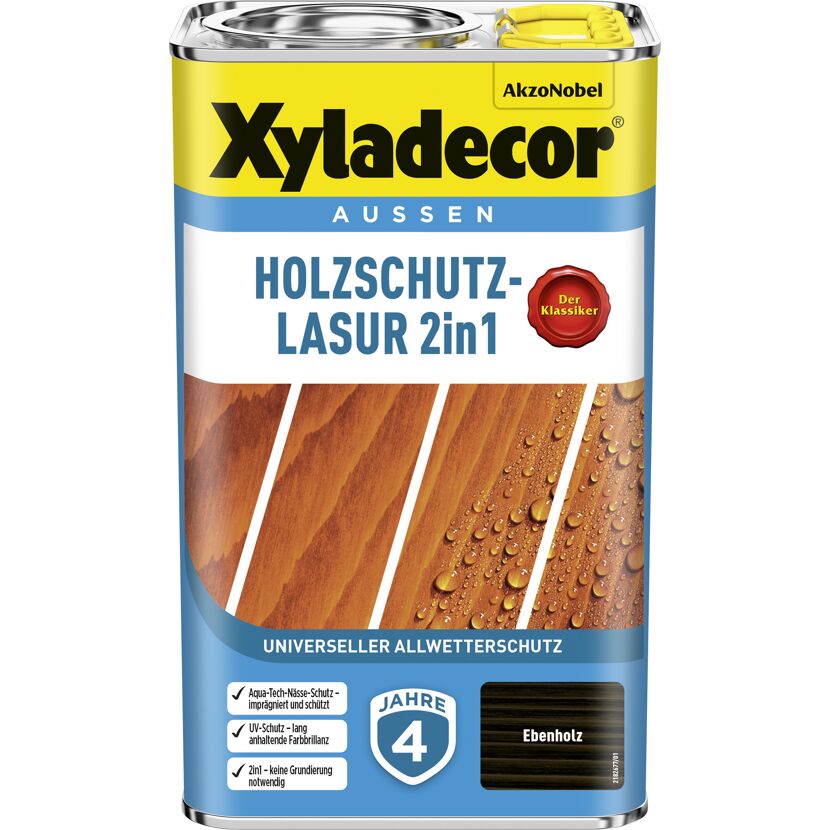 Xyladecor Holzschutz-Lasur 2in1 Ebenholz