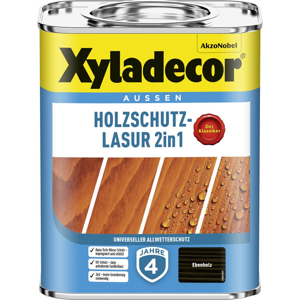 Xyladecor Holzschutz-Lasur 2in1 Ebenholz