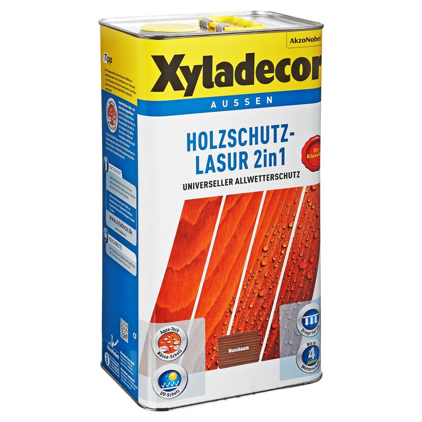 Metalldose Xyladecor Holzschutz-Lasur 2in1 Nussbaum
