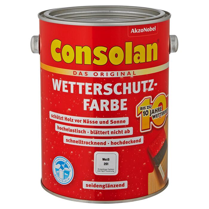 Consolan Wetterschutzfarbe Weiss 2 5 L ǀ Toom Baumarkt