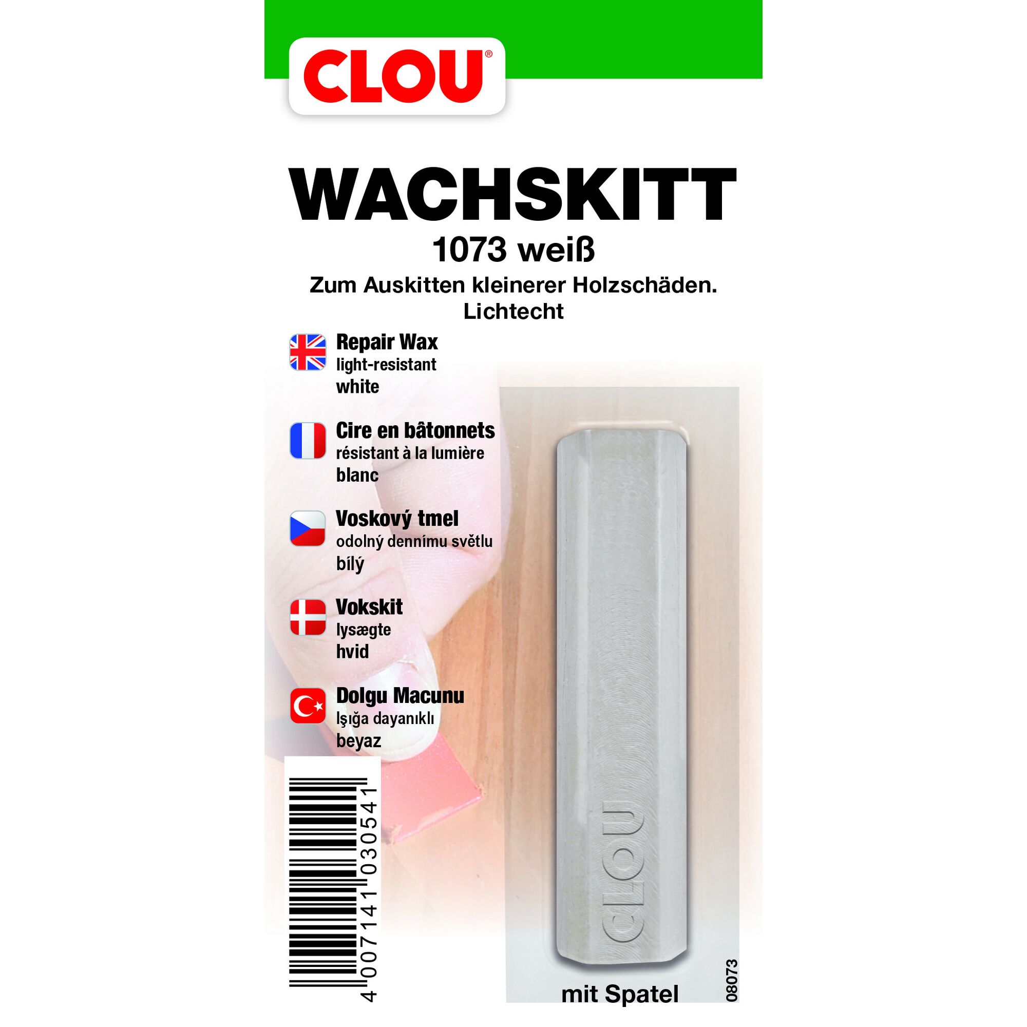CLOU Wachskitt weiß mit Spachtel