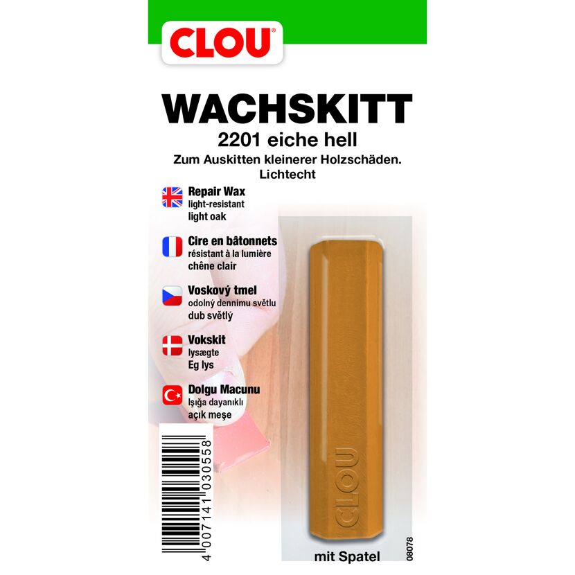 CLOU Wachskitt 2201 eiche hell mit Spatel