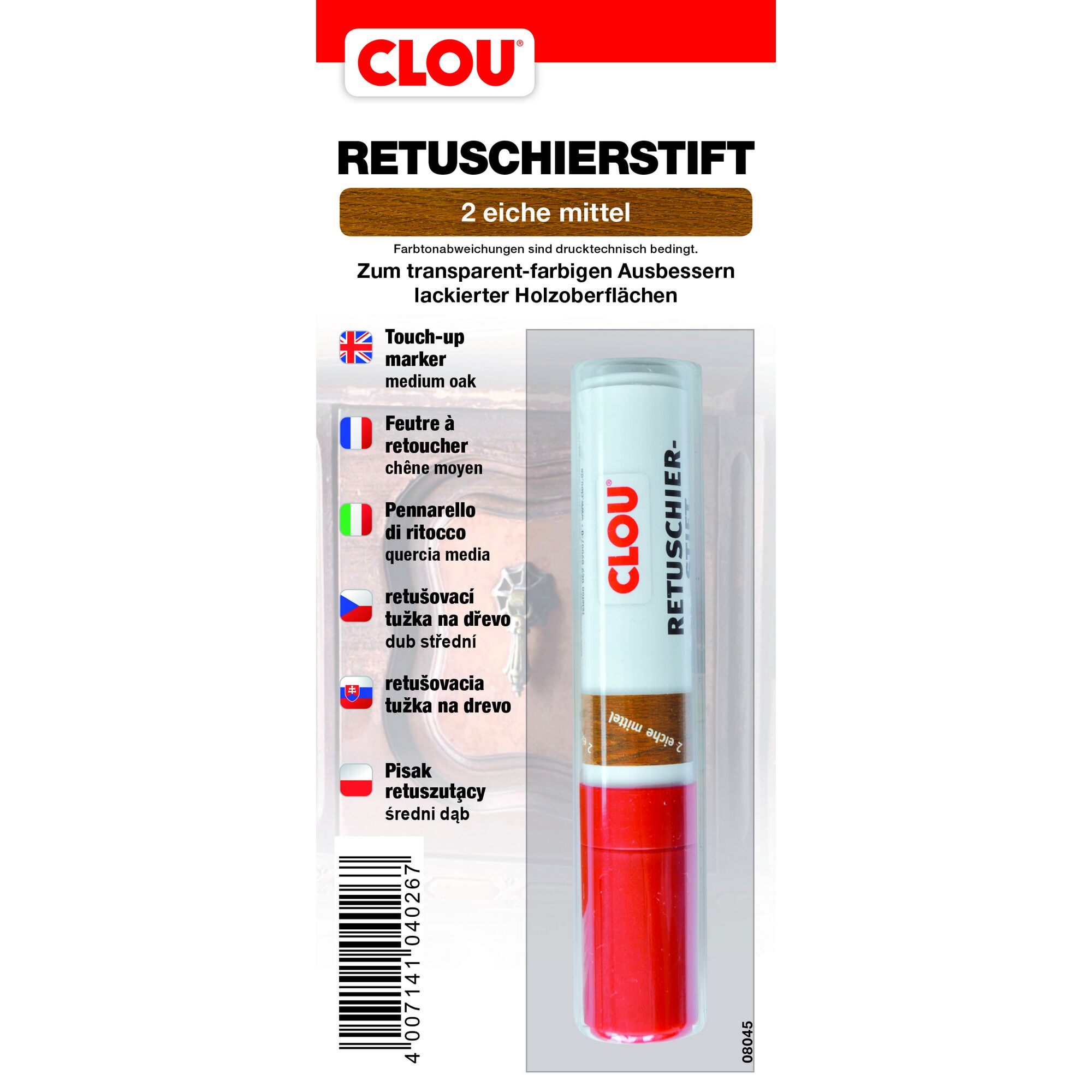 CLOU Retuschierstift eiche mittel