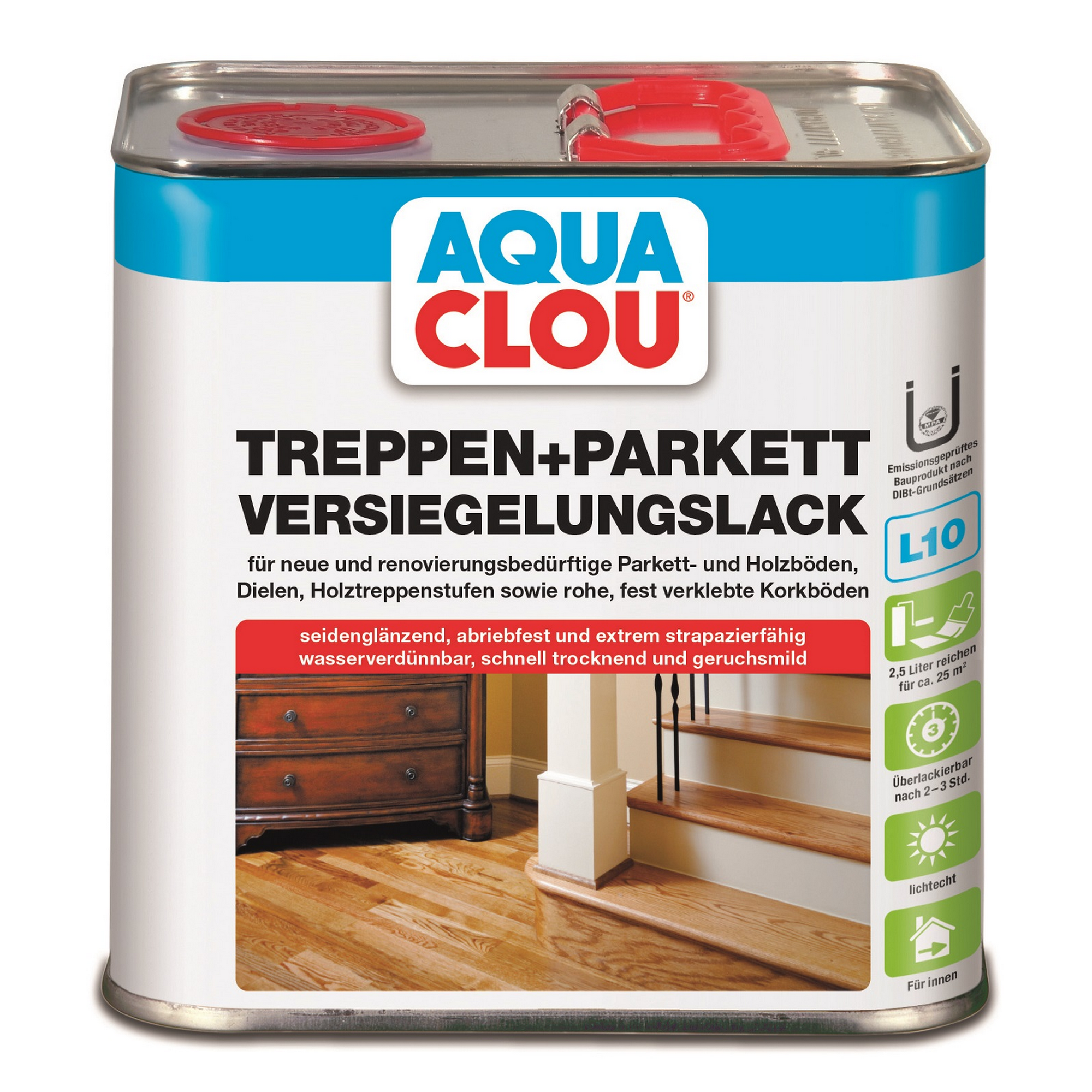 Treppen- & Parkett-Versiegelungslack transparent seidenglänzend 2,5 l + product picture