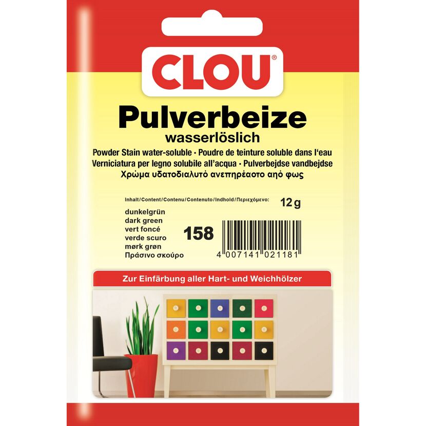 CLOU Pulverbeize wasserlöslich dunkelgrün 12 g