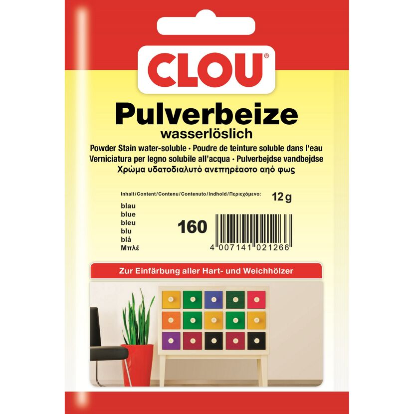 Clou Pulverbeize wasserlöslich blau 12 g