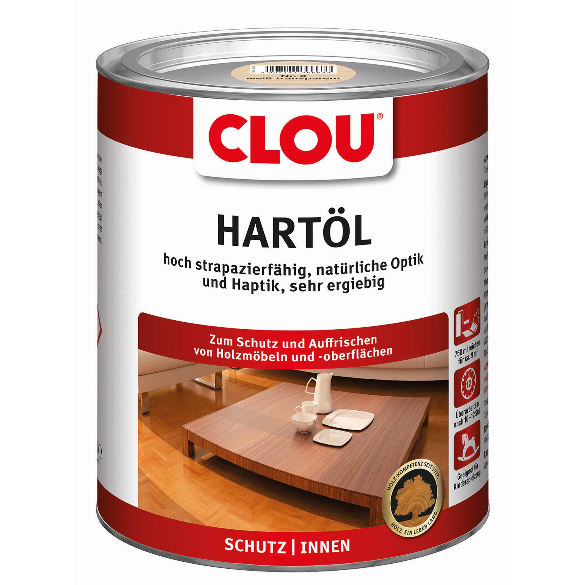 Hartöl weiß transparent 750 ml