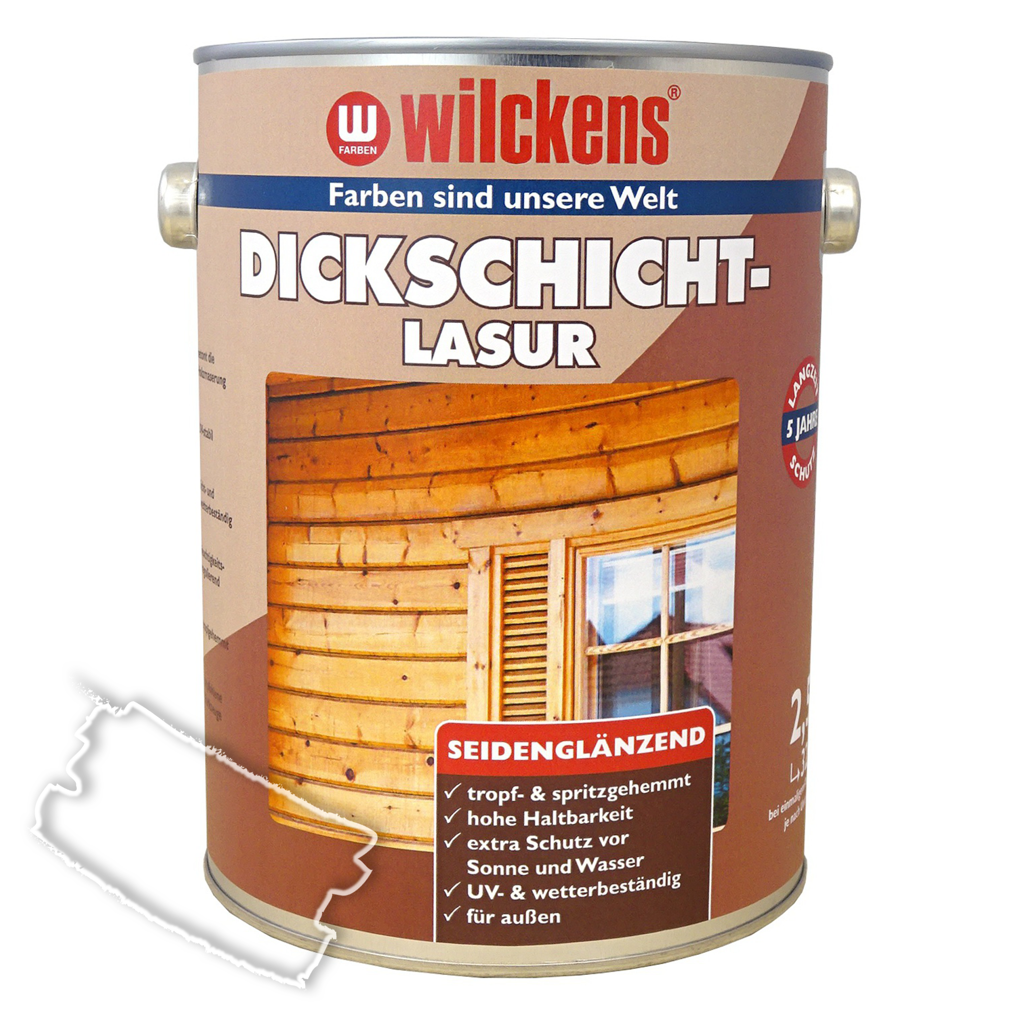 Dickschichtlasur farblos seidenglänzend 2,5 l