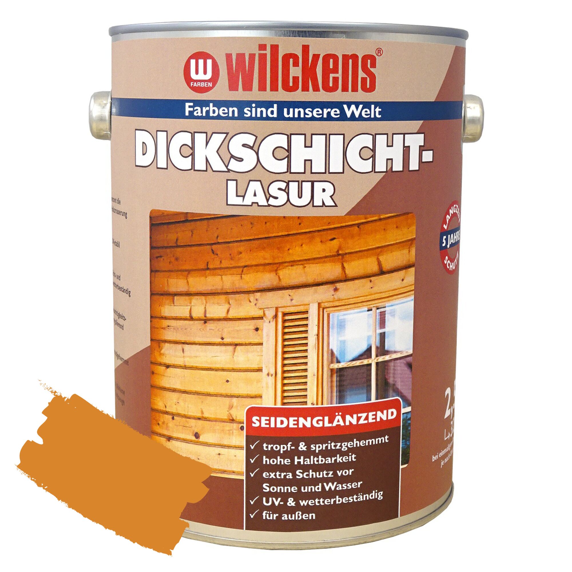 Dose Dickschicht-Lasur von Wilckens, Farbe Goldbraun