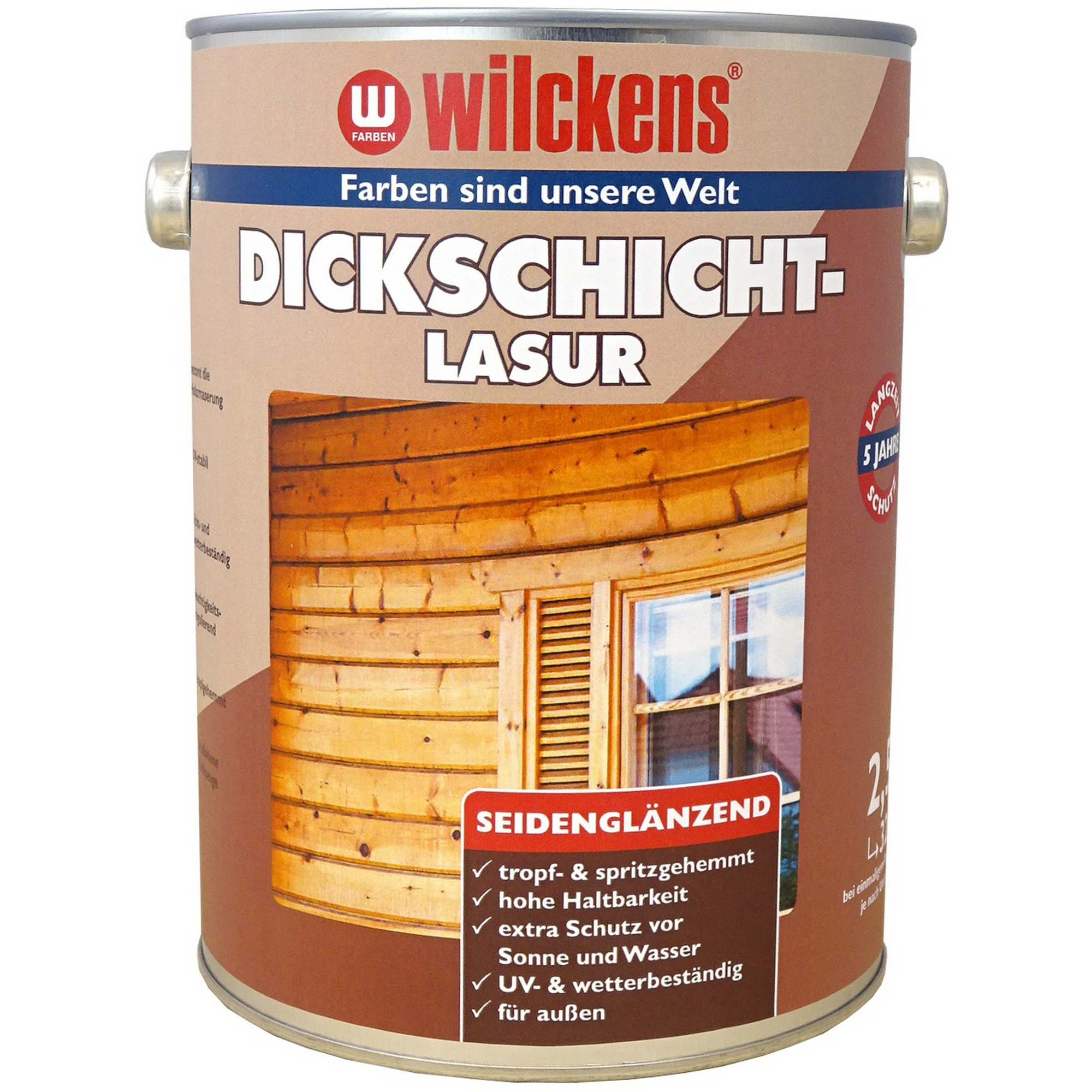 Dickschichtlasur teakholzfarbend seidenglänzend 2,5 l