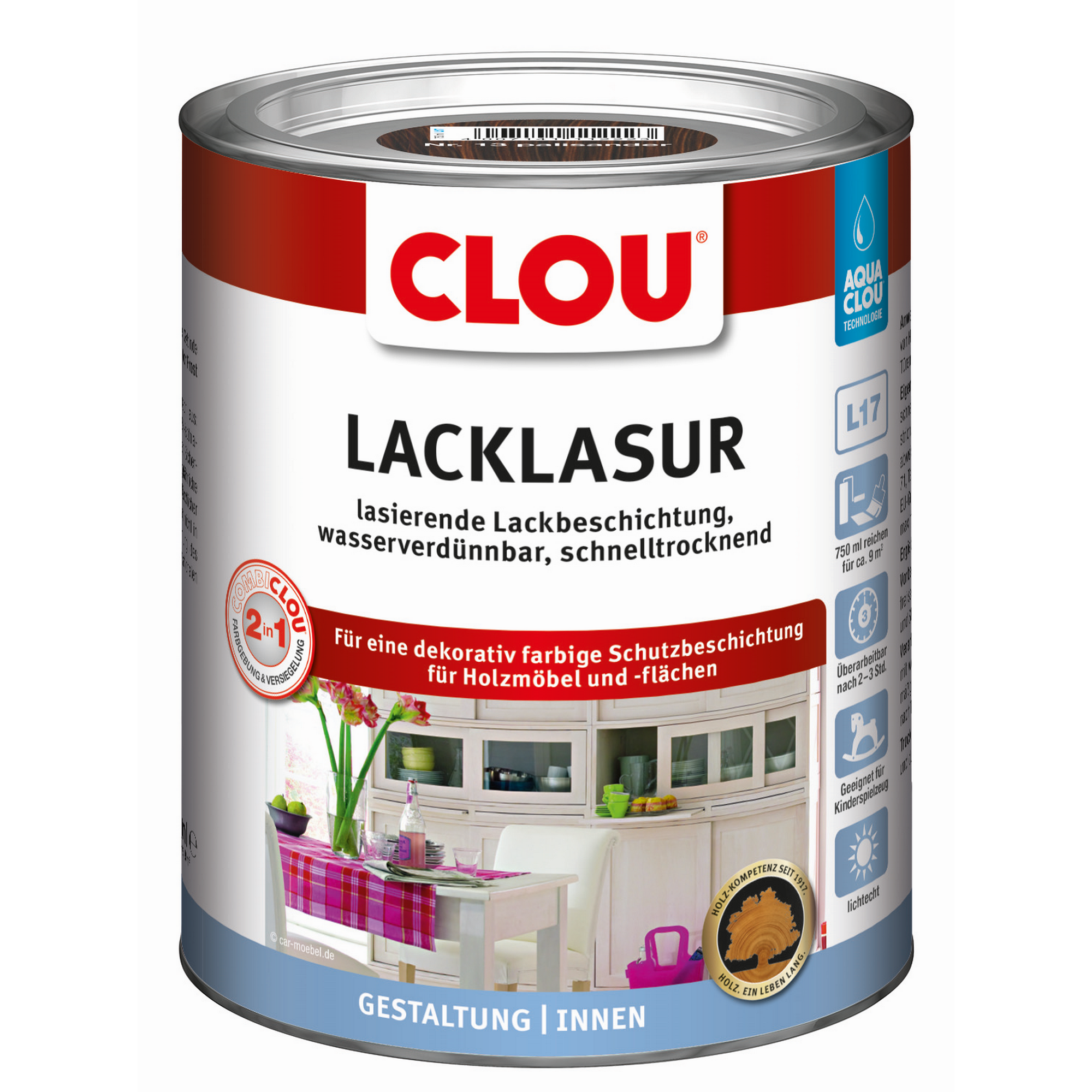 Lacklasur palisanderfarben seidenmatt 750 ml