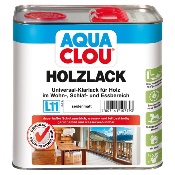 Clou Holzlack Aqua Seidenmatt Farblos 2 5 L ǀ Toom Baumarkt