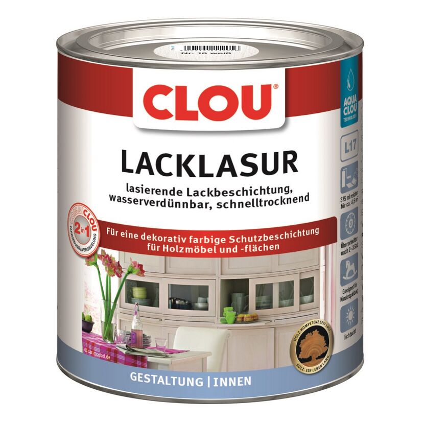 Clou Lacklasur, wasserverdünnbar, schnelltrocknend