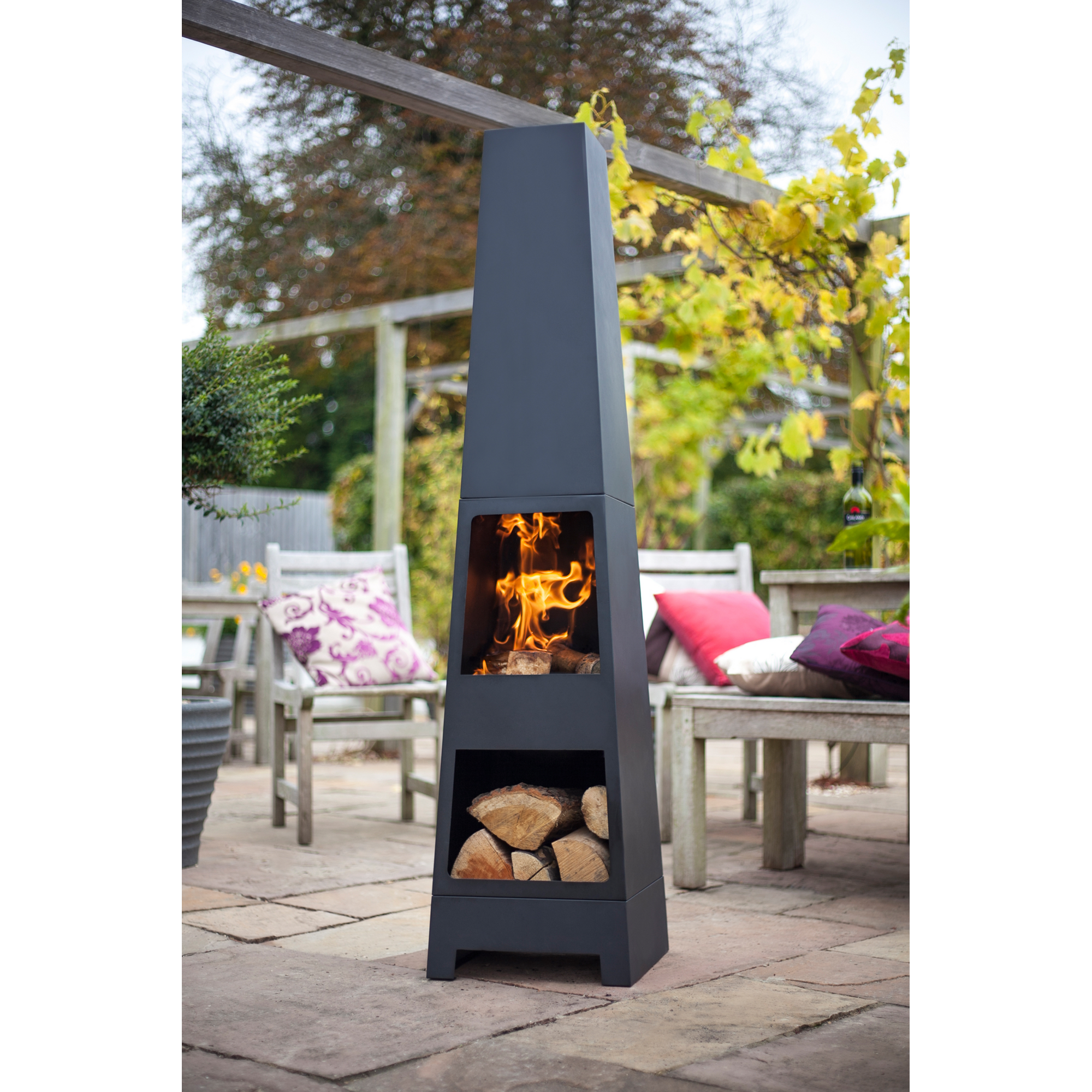 Feuerstelle 'Malmö' schwarz Ø 36 x 150 cm