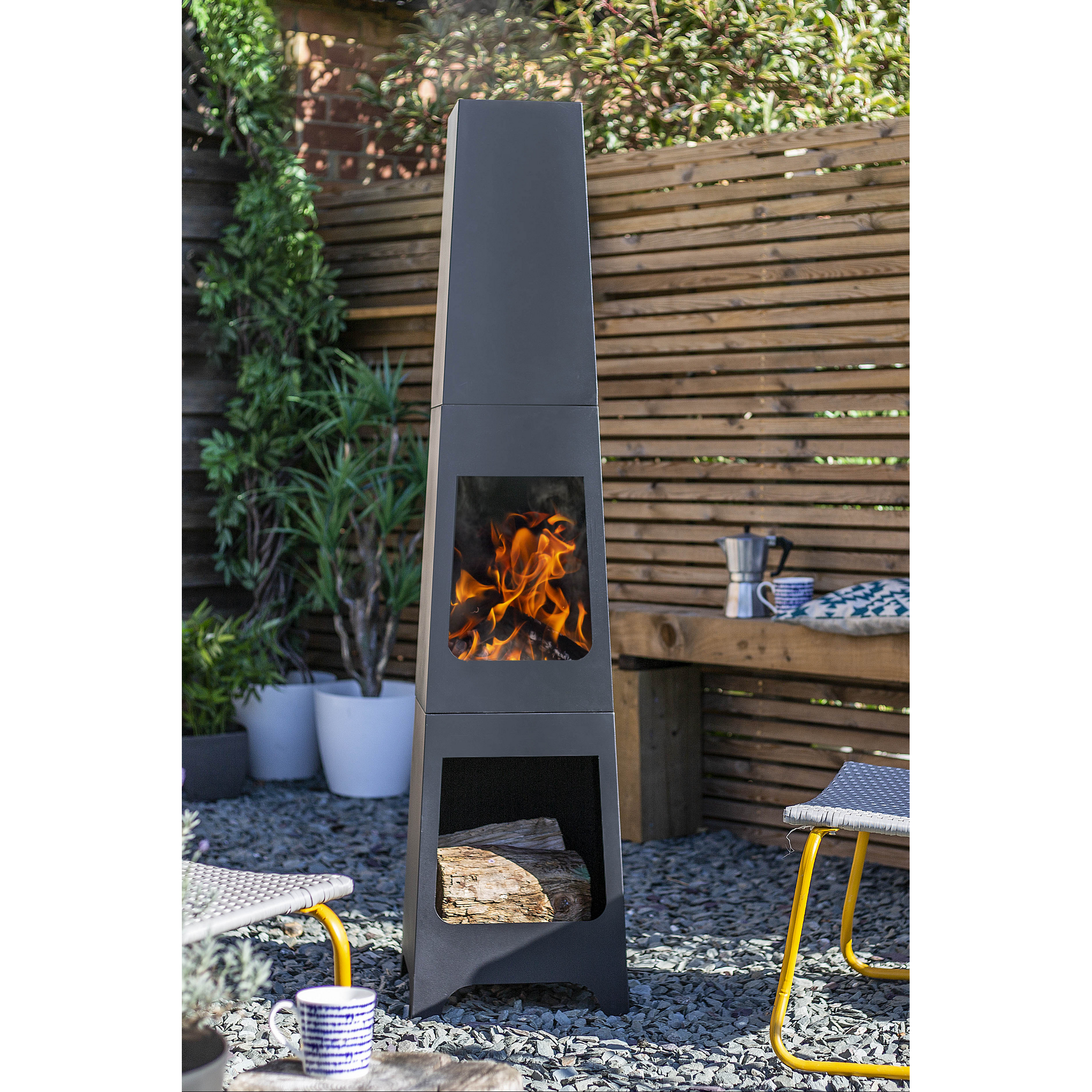 Feuerstelle 'Malmö' schwarz Ø 36 x 150 cm