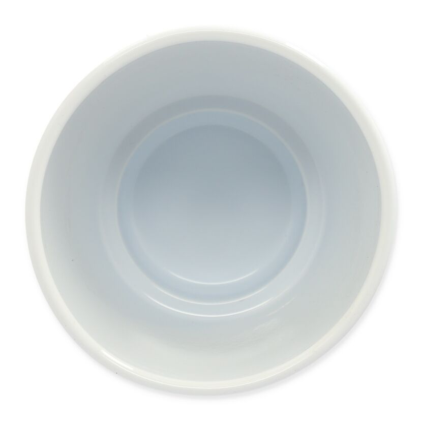 Weißer Übertopf Lea, 18 cm, von oben