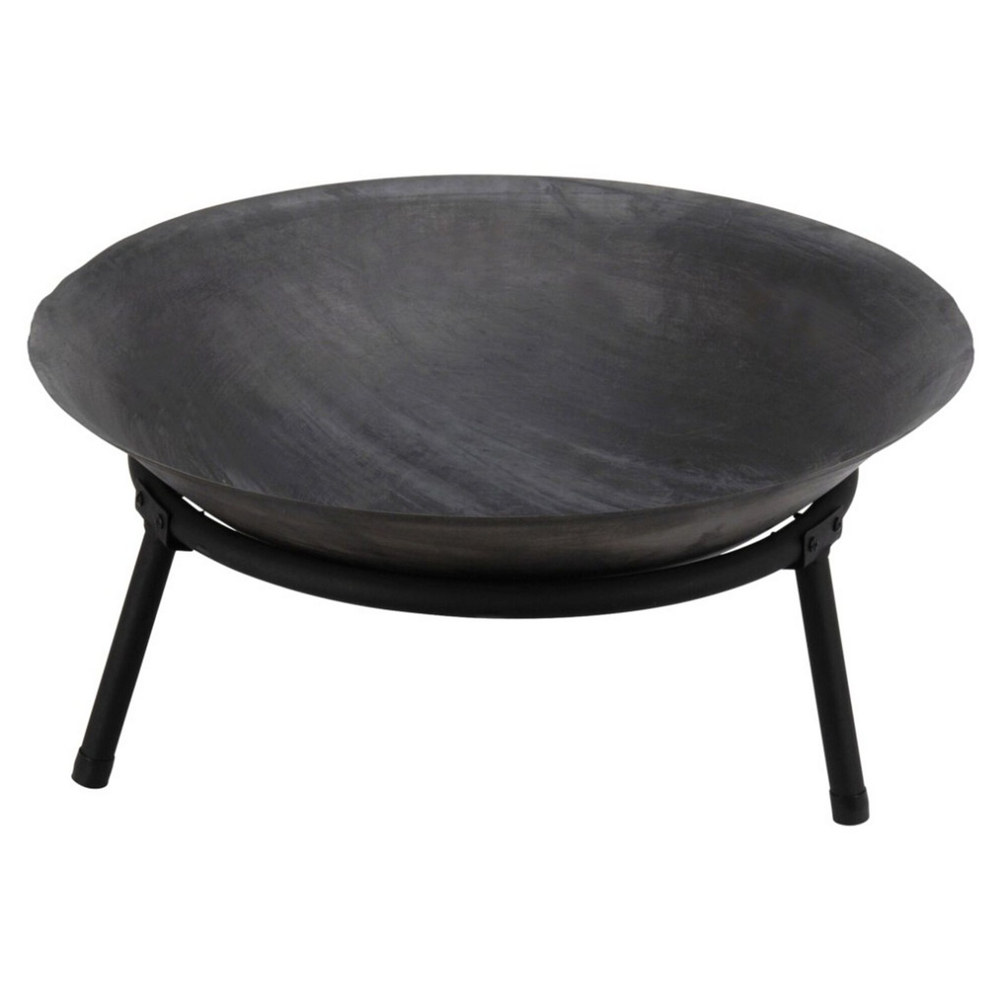 Schwarze Feuerschale mit drei Beinen