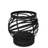Schwarze Metall-Feuerstelle in Kugelform
