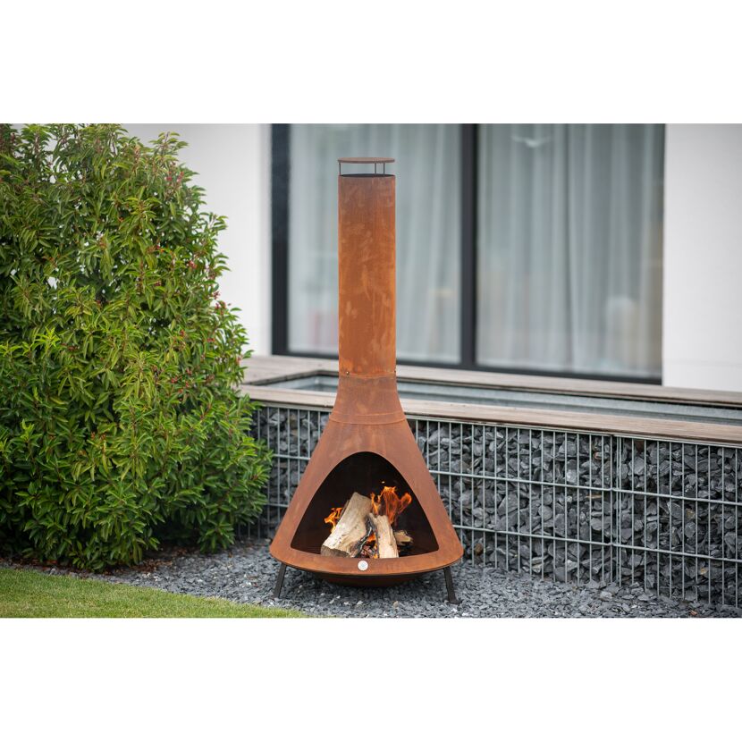 Gartenkamin rostfarben Cortenstahl 70 x 70 x 160 cm