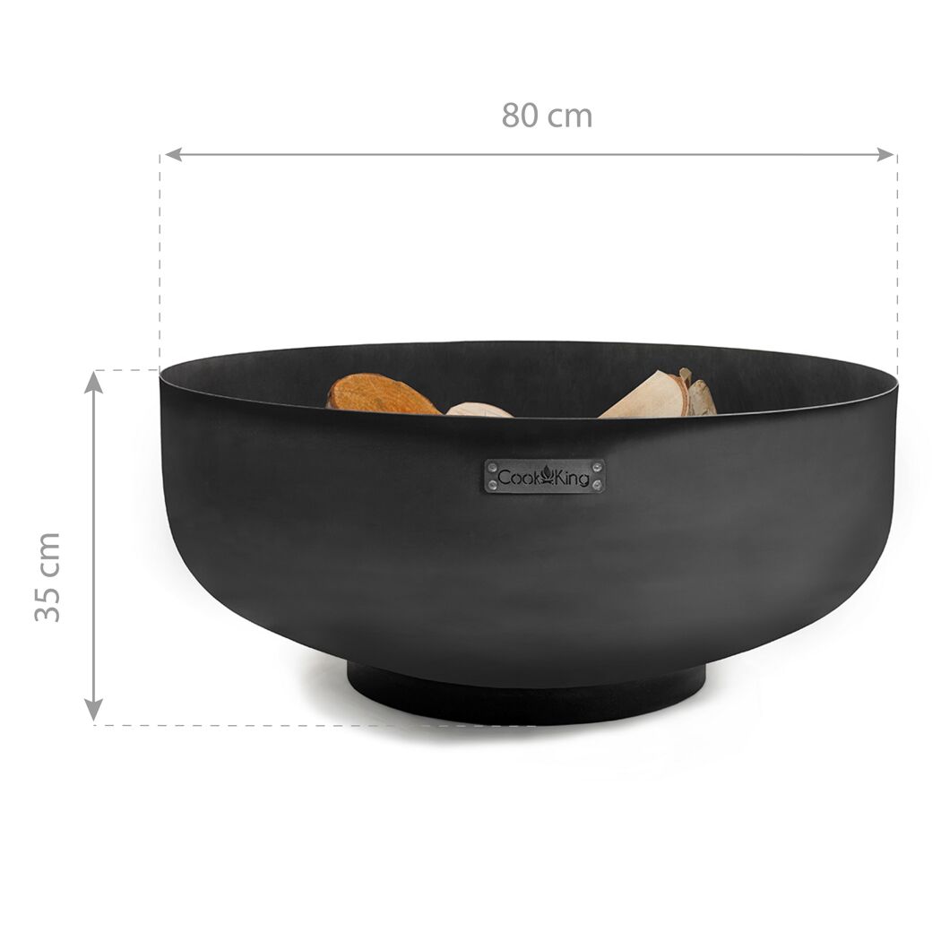 Feuerschale 'Palermo XXL' schwarz Ø 80 x 35 cm