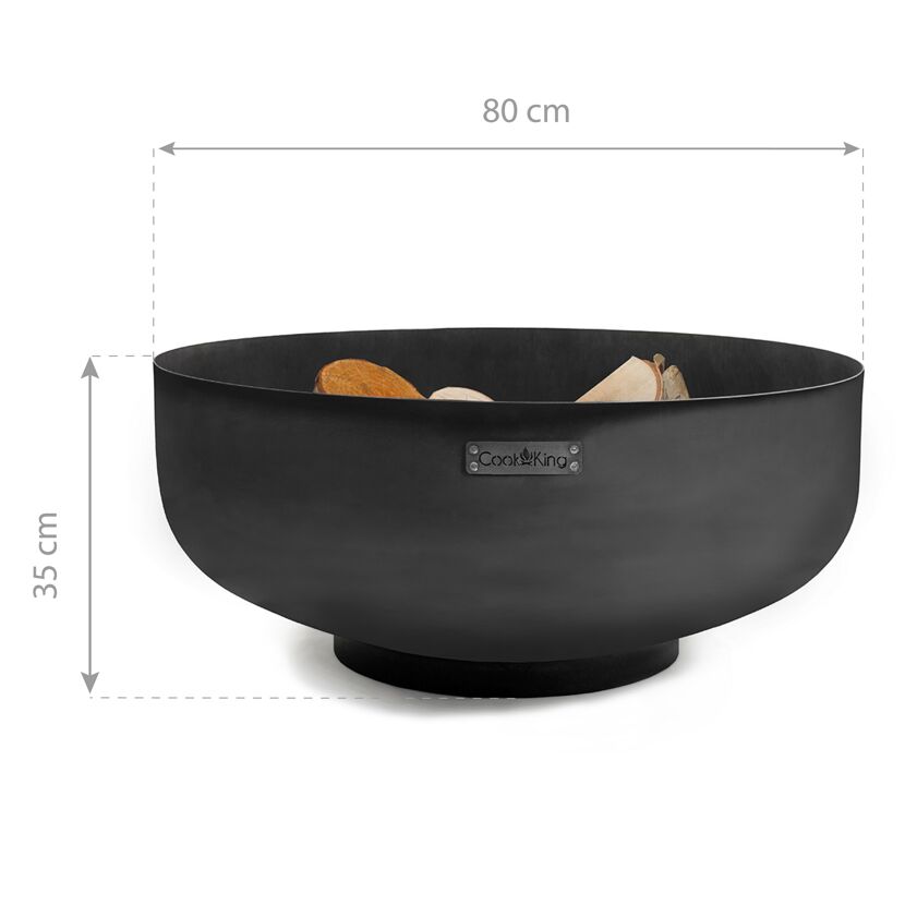 Feuerschale 'Palermo XXL' schwarz Ø 80 x 35 cm