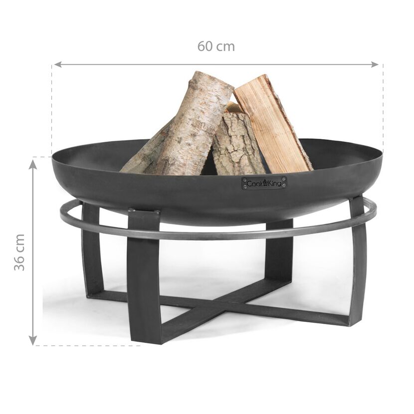 Feuerschale 'Viking' schwarz Ø 60 x 36 cm