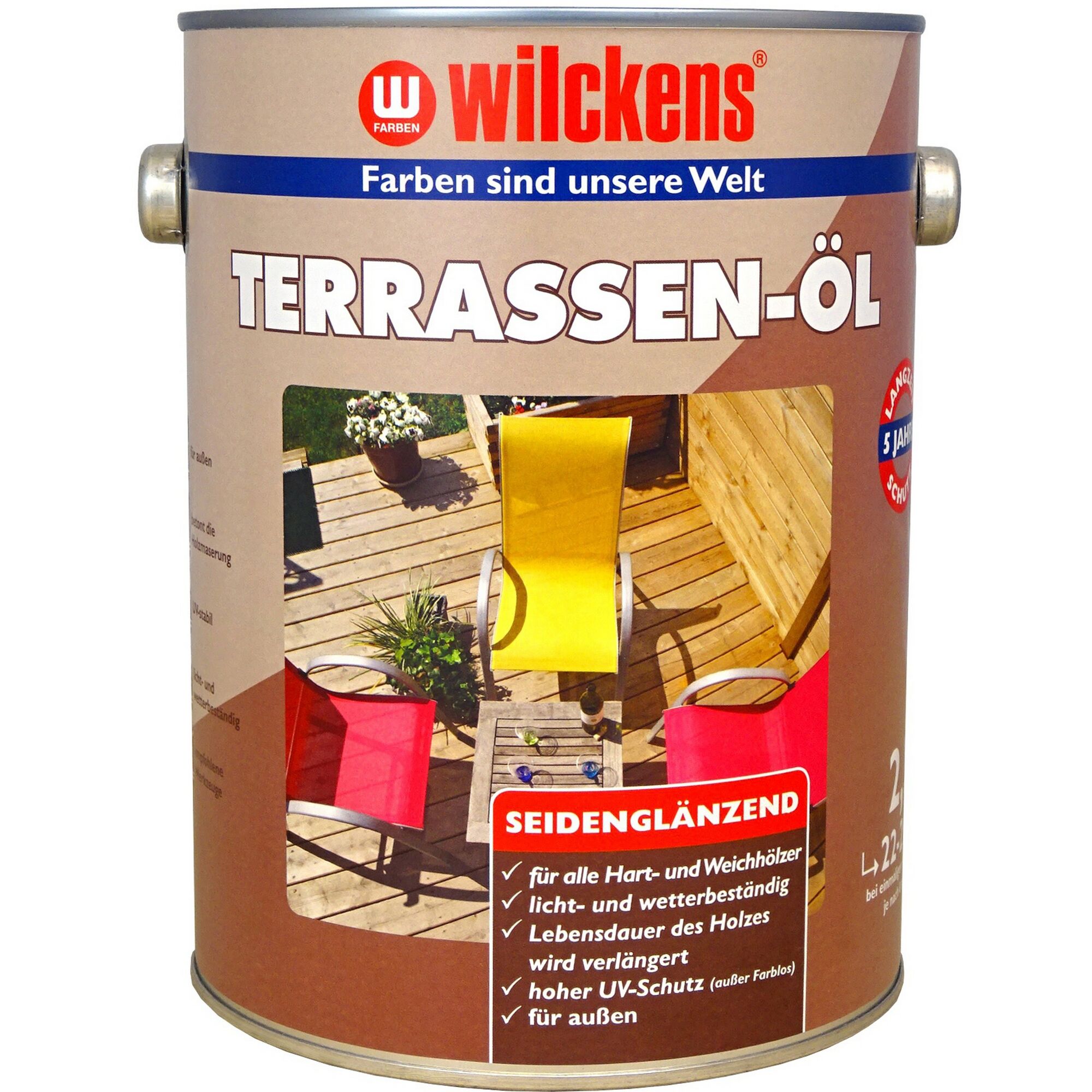 Wilckens Terrassenöl auf einer Holzterrasse