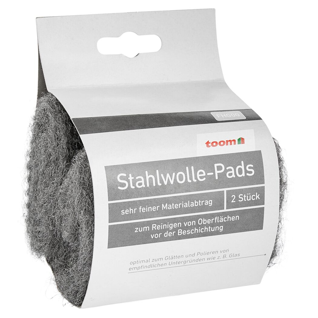 Stahlwolle-Pads 2 Stück Feinheitsgrad 00 für Glas