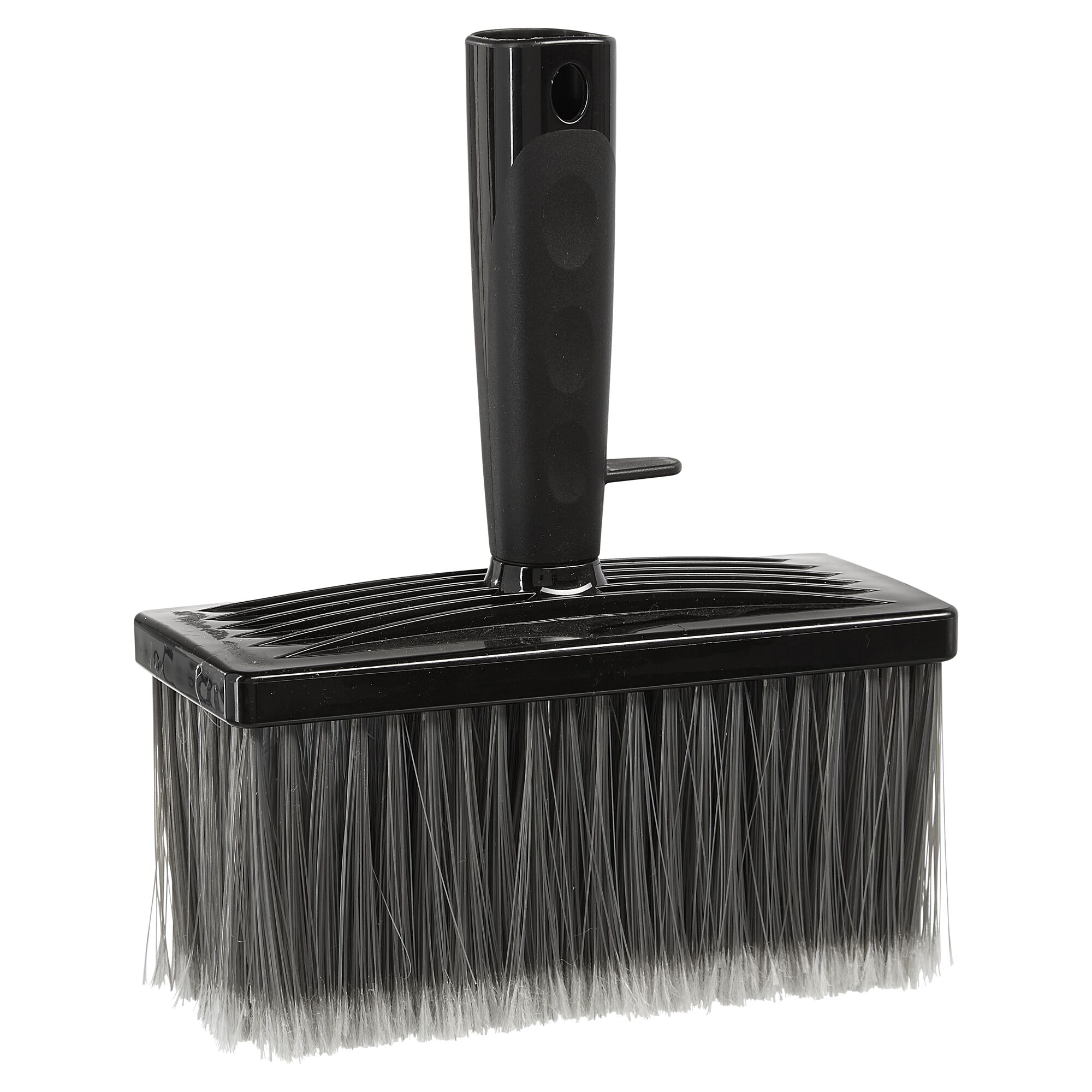Schwarze Deckenbürste mit grauen Borsten