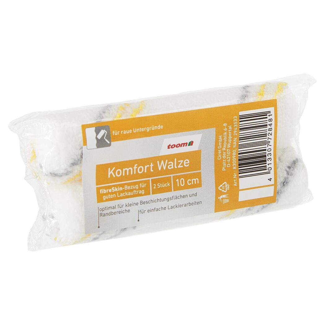 Zwei Komfort-Lackwalzen, 10 cm breit, in Verpackung